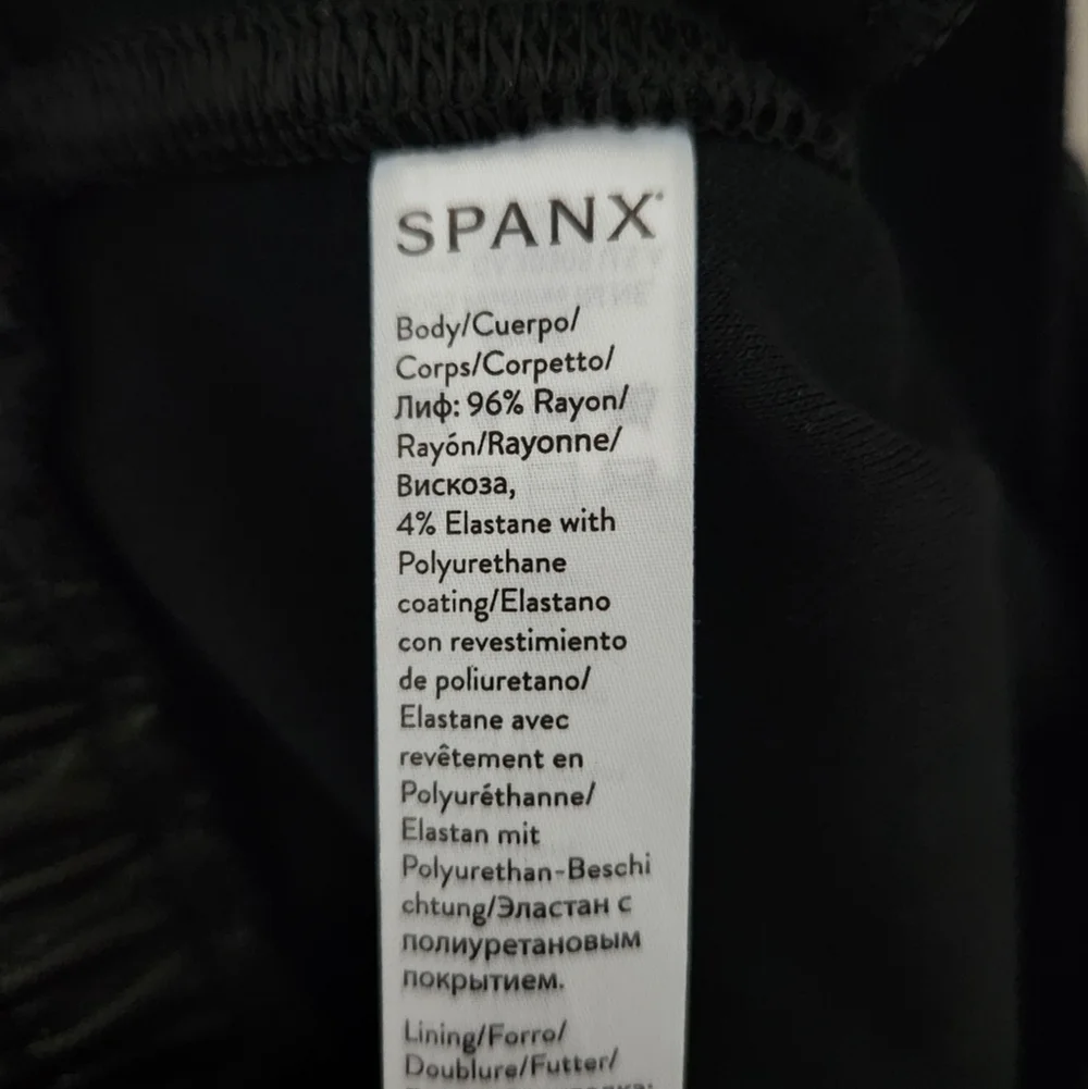 SPANX | Leather Like Pull On Black Joggers - Size S